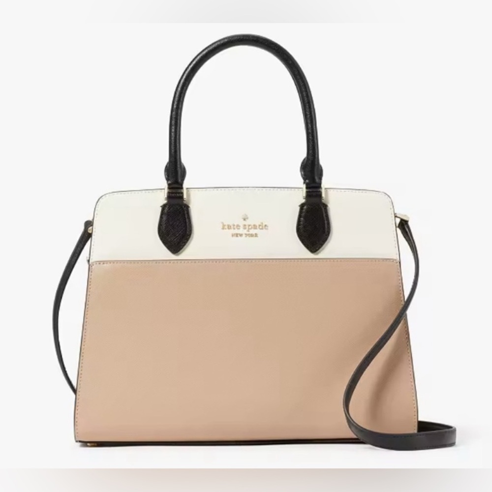 Kate Spade Medium Madison Black and Tan Satchel